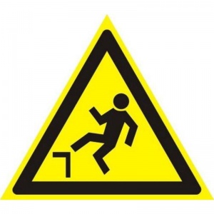 Знак предупреждающий ГАСЗНАК W15 Осторожно! Возможность падения с высоты (пленка ПВХ, 200х200мм) 1шт.