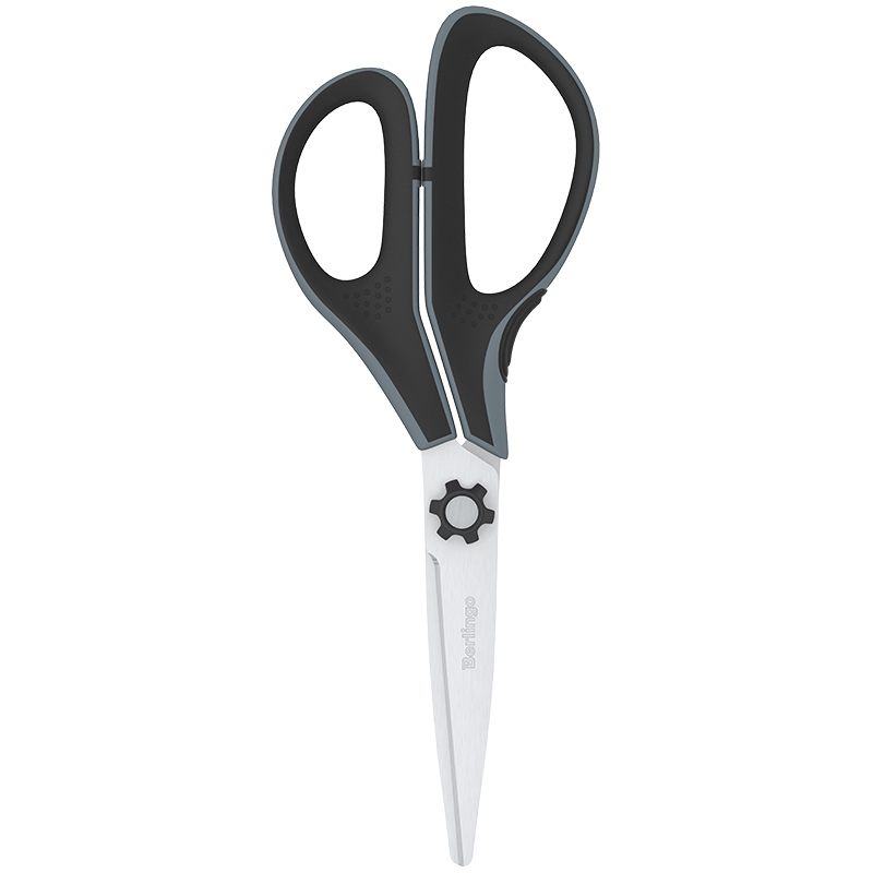Ножницы Berlingo Easycut 350, 150мм, серые, эргономичные ручки, мягкие вставки (DNn_15035_c)