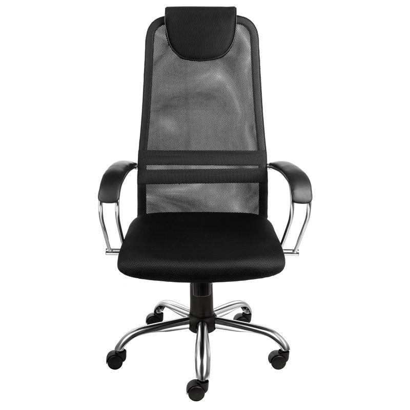 Кресло руководителя Alvest 142 CH, сетка/ткань черная, хром