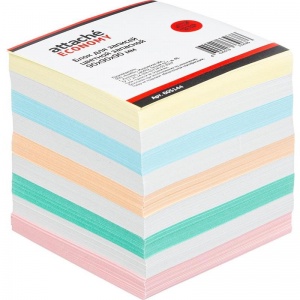 Блок-кубик для записей Attache "Эконом", 90x90x90мм, разноцветный