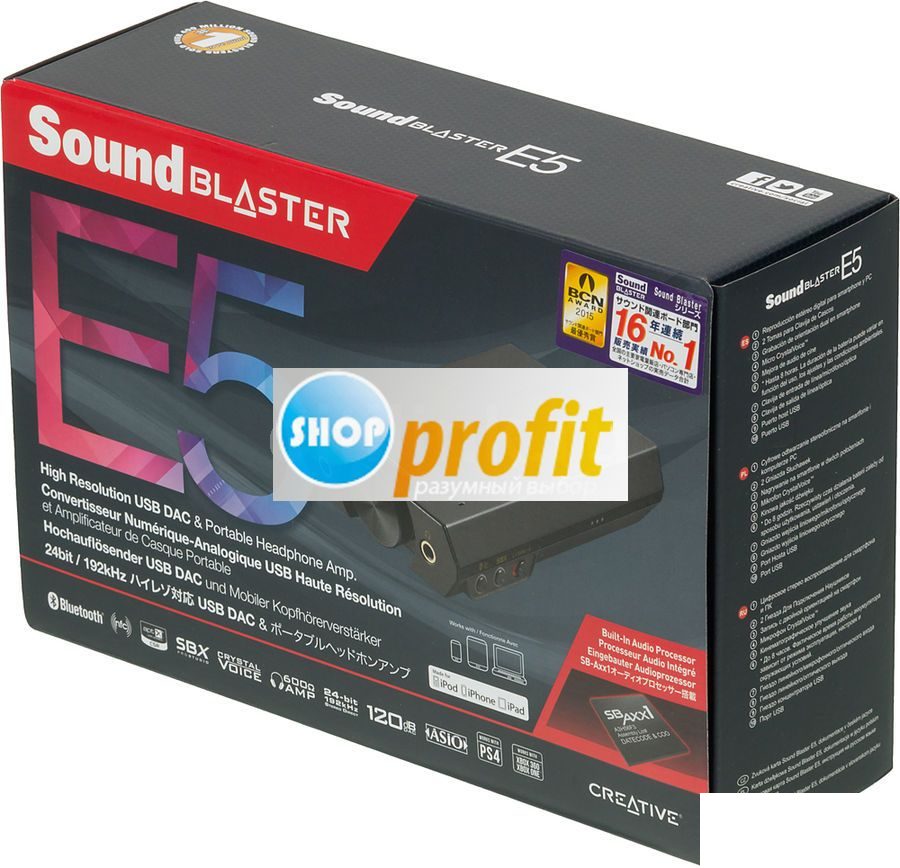 Портативный усилитель Creative Sound Blaster E5, 2.0, черный (70SB159000001)