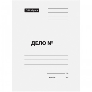 Папка-обложка без скоросшивателя OfficeSpace "Дело №" (А4, 300 г/м2, немелованный картон, герб России, до 200л.) белая, 200шт. (257314)