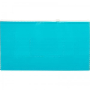Папка-конверт на молнии Attache Color (148x265мм, 160мкм, пластик) бирюзовая, 12шт.