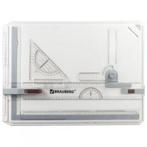 Доска чертежная А3 Brauberg, с рейсшиной, треугольником и чертежным узлом (210536)