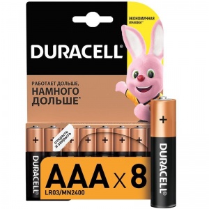 Батарейка Duracell Basic AAA/LR03-8BL (1.5 В) алкалиновая (блистер, 8шт.) (75068755)