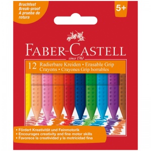 Мелки восковые 12 цветов Faber-Castell Grip (треугольные) (122520)