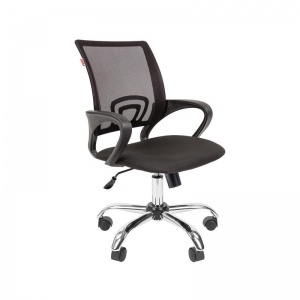 Кресло офисное Easy Chair 304, ткань черная, сетка, хром