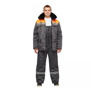 Спец.одежда Костюм зимний мужской з35-КПК с СОП, серый/оранжевый (размер 56-58, рост 170-176)