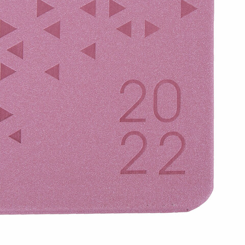 Еженедельник датированный на 2022 год А6 Brauberg Glance (64 листа) обложка кожзам, розовый, 3шт. (112898)