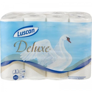 Бумага туалетная 3-слойная Luscan Deluxe, белая, 19.3м, 24 рул/уп