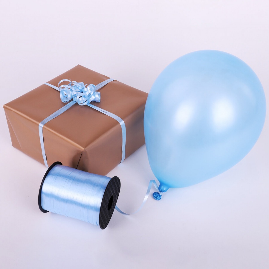 Лента упаковочная Золотая Сказка для шаров и подарков, 5мм х 500м, голубая, 4 уп. (591813)