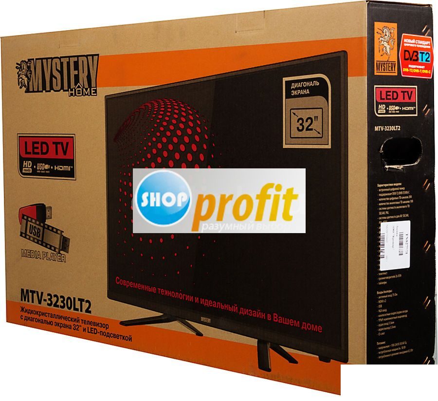 LED телевизор 32&quot; Mystery MTV-3230LT2, HD Ready (720p), черный (MTV-3230LT2)