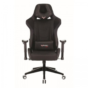 Кресло игровое Бюрократ Viking-4 Aero, ткань/кожзам черный, пластик