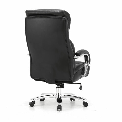 Кресло руководителя Brabix Premium &quot;Pride HD-100&quot;, натуральная кожа черная, хром