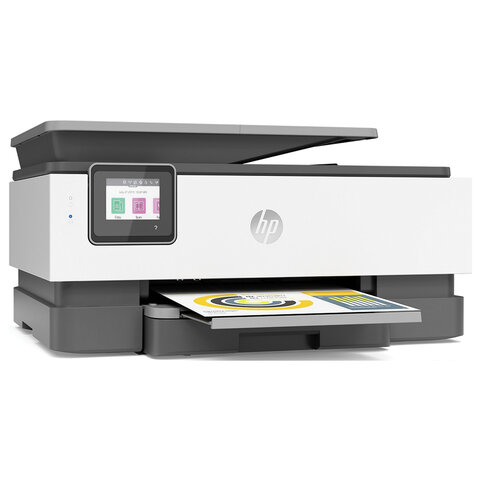 МФУ струйное HP OfficeJet Pro 8023, &quot;3 в 1&quot;, белый/серый, USB/LAN/Wi-Fi (1KR64B)