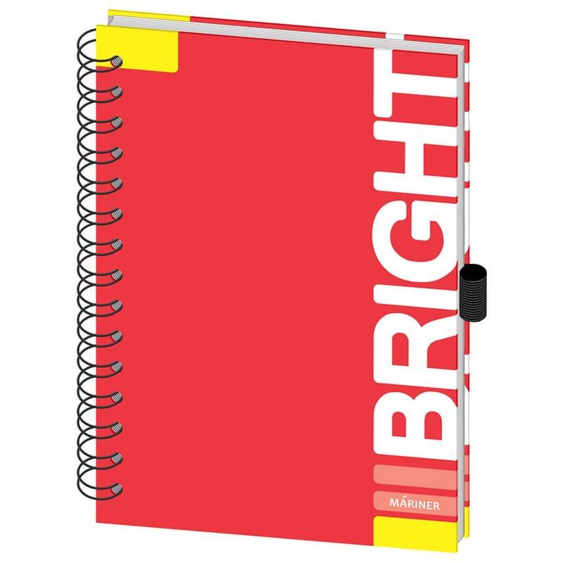 Бизнес-тетрадь А5 Mariner Bright, 120 листов, красная, клетка, спираль