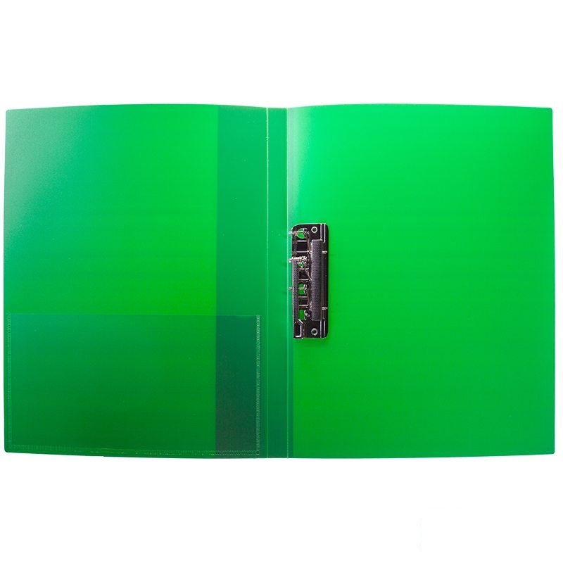 Папка с зажимом Berlingo Standard (А4, до 100л., пластик, с кармашком) зеленая (MM2337), 30шт.