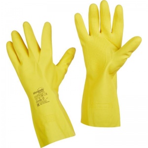 Перчатки защитные латексные Manipula Specialist "Форсаж" L-F-14, желтые, размер 8-8.5 (M), 12 пар