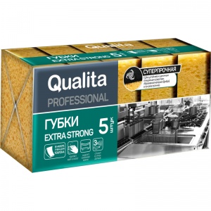 Губка поролон/абразив Qualita Extra Strong (100x69x38.5мм) 5шт.