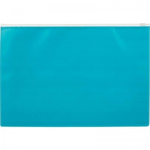 Папка-конверт на молнии Attache Color (А4, 160мкм, пластик) бирюзовая, 12шт.