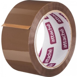 Клейкая лента (скотч) упаковочная Attache (50мм x 66м, 50мкм, коричневая, морозостойкая)