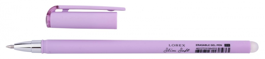 Ручка гелевая Lorex Pastel Slim Soft (0.4мм, синий, стираемая, прорезин. корпус), 24шт.