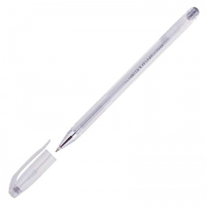 Ручка гелевая Crown Hi-Jell Metallic (0.5мм, серебристый металлик) 1шт. (HJR-500GSM)