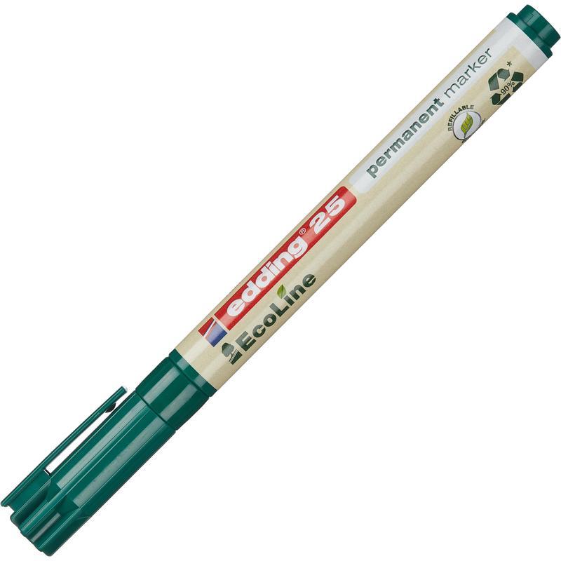 Маркер перманентный (нестираемый) Edding EcoLine 25/4 (1мм, круглый наконечник) зеленый