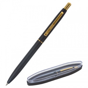 Ручка шариковая подарочная Brauberg Brioso (0.5мм, синий цвет чернил, корпус черный с золотистыми деталями) 2шт. (143466)