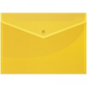 Папка-конверт на кнопке OfficeSpace (А4, 150мкм, пластик) желтая, 10шт. (Fmk12-2 / 220894)