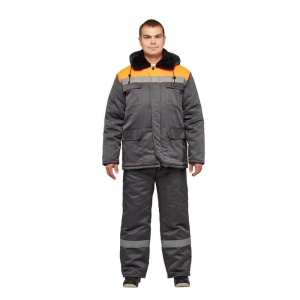 Спец.одежда Костюм зимний мужской з35-КПК с СОП, серый/оранжевый (размер 64-66, рост 170-176)