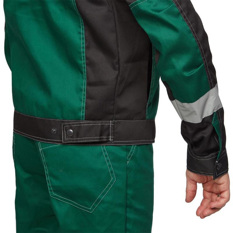 Спец.одежда летняя Костюм мужской л21-КПК, куртка/полукомбинезон с СОП, зеленый/черный (размер 56-58, рост 170-176)