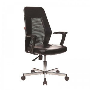 Кресло офисное Easy Chair 225 DSL PTW, кожзам/сетка черный, пластик/металл