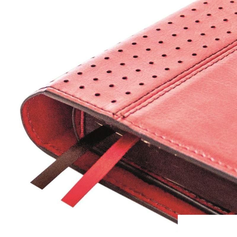 Ежедневник полудатированный 165x240мм Escalada (192 листа) обложка кожзам, красная, бордовый обрез