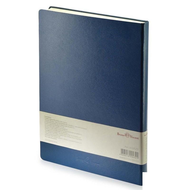 Ежедневник недатированный А4 Bruno Visconti Megapolis (160 листов) обложка кожзам, синяя (190х260мм) (3-026/01)