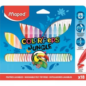 Набор фломастеров 18 цветов Maped Color'Peps Jungle (линия 2.8мм) картонная упаковка (845421)