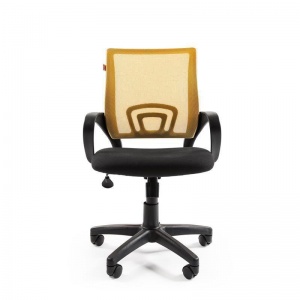 Кресло офисное Easy Chair 304 TC, ткань черная, сетка желтая, пластик