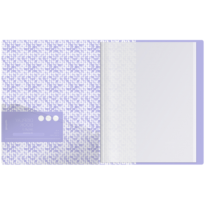 Папка файловая 20 вкладышей Berlingo Starlight S (А4, пластик, 17мм, 600мкм) фиолетовая, рисунок, внутр.карман (DB4_20904)