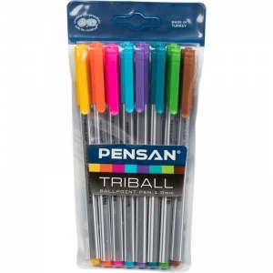 Набор шариковых ручек Pensan Triball Colored (0.5мм, 8 цветов, масляная основа) 8шт. (1003/PVC8)