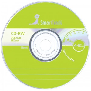 Оптический диск CD-RW Smart Track 700Mb, 4-12x, cake box, 50шт. (ST000200)