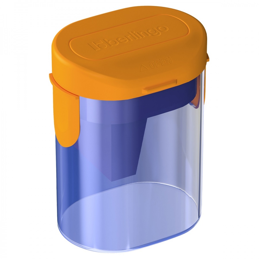 Точилка ручная пластиковая Berlingo Heat (1 отверстие, с контейнером) разные цвета (BBp_15030)