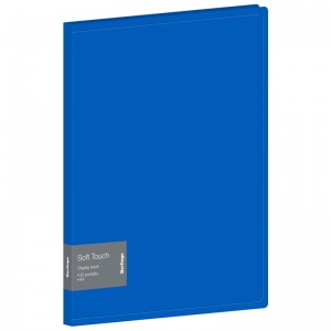 Папка файловая 20 вкладышей Berlingo Soft Touch (А4, 17мм, 700мкм, пластик) синяя (DB4_20981)
