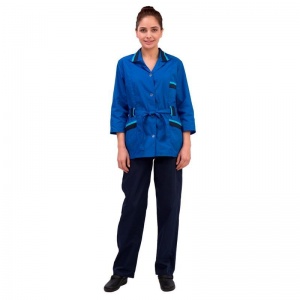 Униформа Костюм женский «Дарина» куртка/брюки, васильковый/синий (размер 52-54, рост 170-176)
