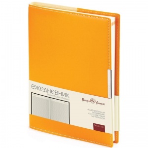 Ежедневник недатированный А5 Bruno Visconti Metropol (136 листов) обложка оранжевая, переплетный материал