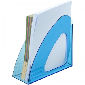 Лоток для бумаг вертикальный Attache Bright Colours, 90мм прозрачный голубой, 20шт.
