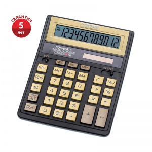 Калькулятор настольный Citizen SDC-888TII Gold (12-разрядный) черный/золотистый (SDC-888TII Gold)