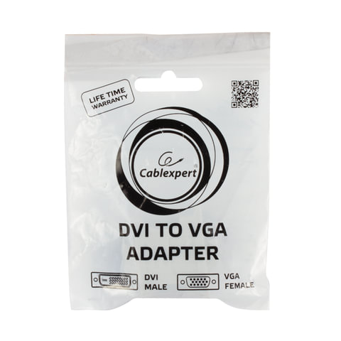 Адаптер видео Cablexpert, DVI 28+1 pin (f) - VGA 15 (m) (A-DVI-VGA)