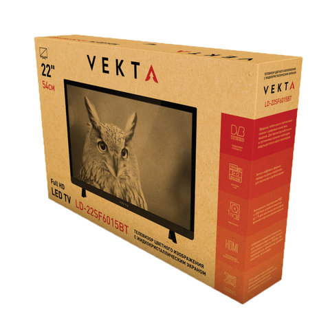 LED телевизор 22&quot; Vekta LD-22SF6015BT, Full HD, 16:9, черный