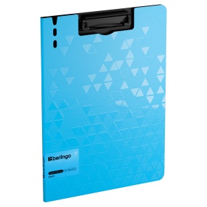 Папка-планшет с крышкой Berlingo Neon (А4, до 100 листов, пластик, с зажимом) голубой неон (PPf_93304)