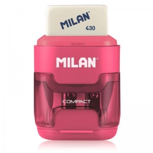 Точилка ручная пластиковая с ластиком Milan Compact (2 отверстия, с контейнером) (4703116)
